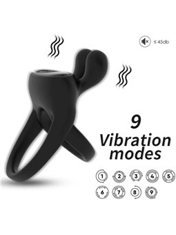 Armony - Anello Fallico Vibrante Rabbit Nero