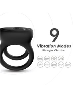 Armony Cock Ring - Doppio Anello Fallico Vibrante Nero
