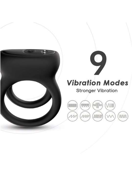 Armony Cock Ring - Doppio Anello Fallico Vibrante Nero