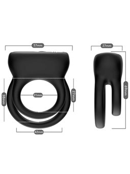 Armony Cock Ring - Doppio Anello Fallico Vibrante Nero