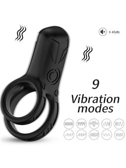 Armony Vibrator - Doppio Anello Fallico Vibrante Nero