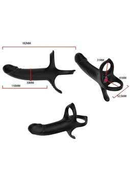 Armony - Dildo with Ring & Vibrator Remote Control Black