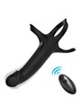 Armony - Dildo with Ring & Vibrator Remote Control Black