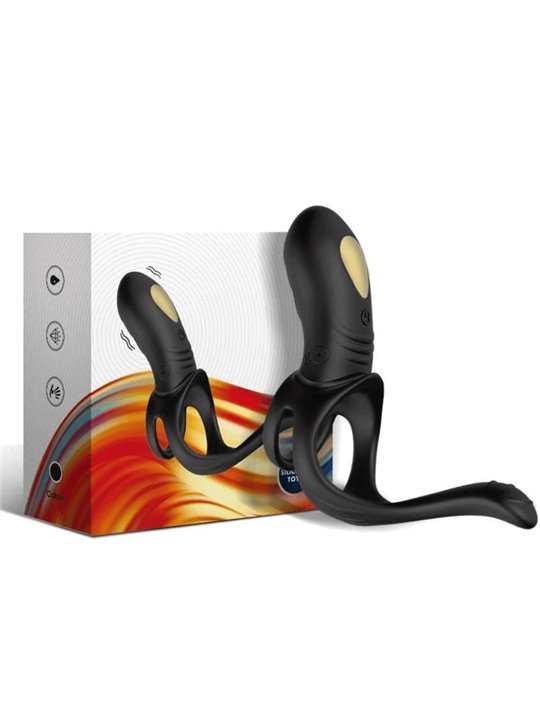 Armony - Joy Jumper Anello Fallico Vibrante con Plug Anale e Telecomando Nero