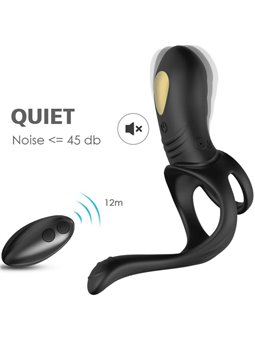 Armony - Joy Jumper Anello Fallico Vibrante con Plug Anale e Telecomando Nero