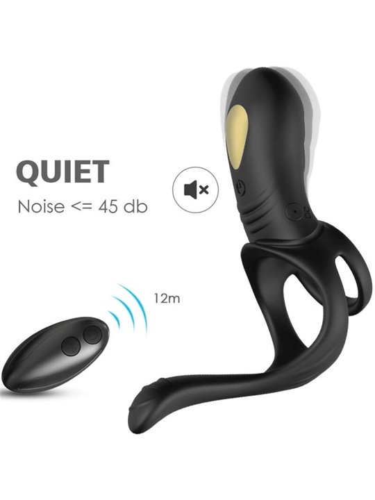 Armony - Joy Jumper Anello Fallico Vibrante con Plug Anale e Telecomando Nero