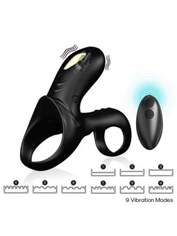 Armony Ranger - Doppio Anello Fallico Vibrante per Coppia Nero
