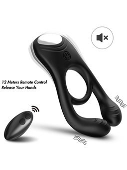 Armony Veyron - Doppio Anello Fallico Vibrante per Coppia con Telecomando Nero