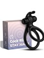 Armony - Traveler Double Vibrator Ring for Couples Rabbit Black