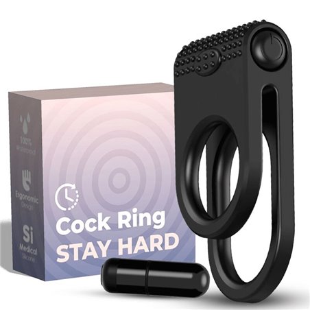Armony - Twins Double Vibrator Ring for Couples Black