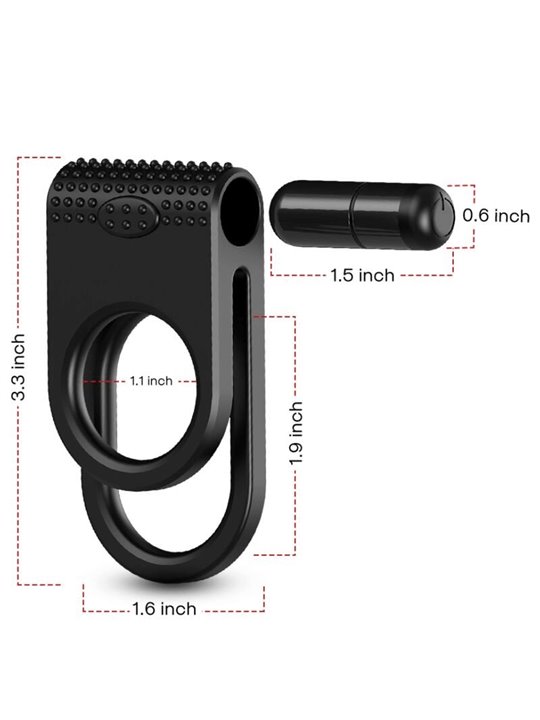 Armony - Twins Double Vibrator Ring for Couples Black