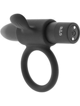 Black&Silver Cameron - Anello Fallico Lingua 10 Modalità di Vibrazione - Nero