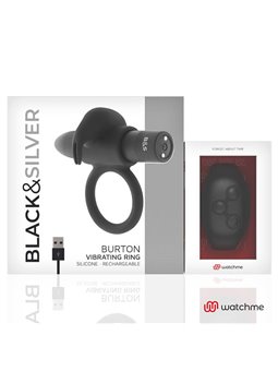 Black&Silver- Burton Remote Control Cockring Watchme