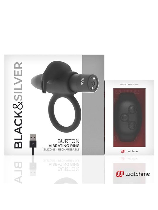 Black&Silver- Burton Remote Control Cockring Watchme