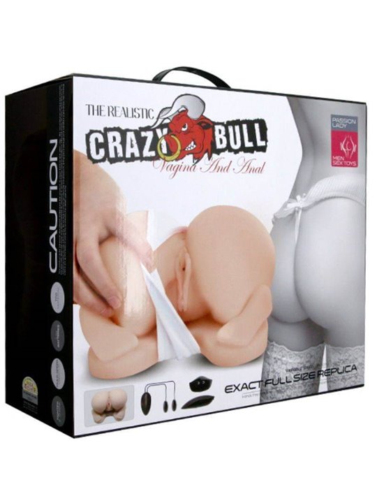 Crazy Bull Doggy - Masturbatore Vibrante Busto con Ano e Vagina Realistici