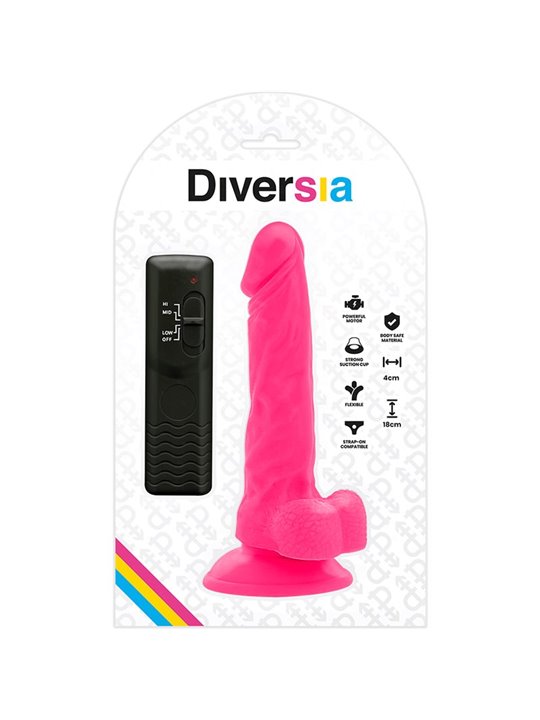 Diversia - Dildo Vibrante Flessibile 18 CM - Rosa