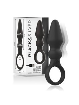 Black&Silver - Ozzy Powerful Silicone Anal Plug