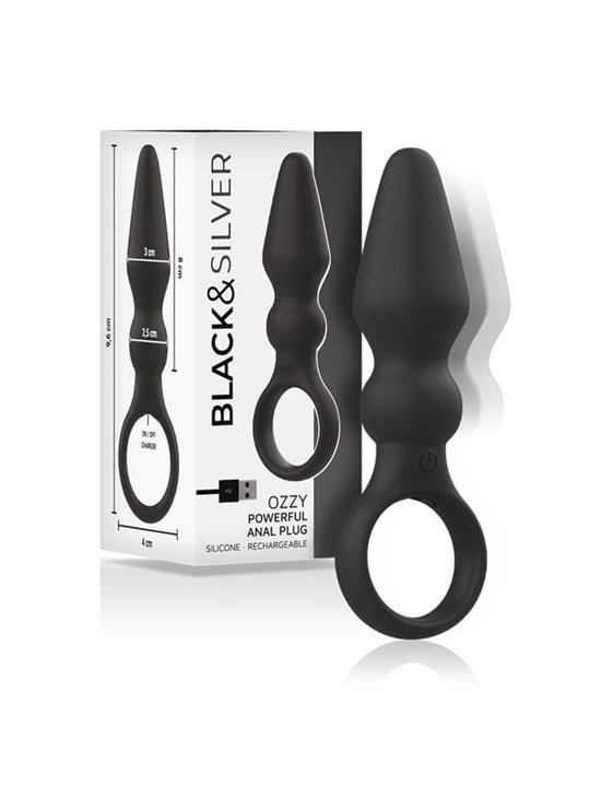 Black&Silver - Ozzy Powerful Silicone Anal Plug