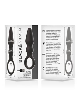 Black&Silver - Ozzy Powerful Silicone Anal Plug