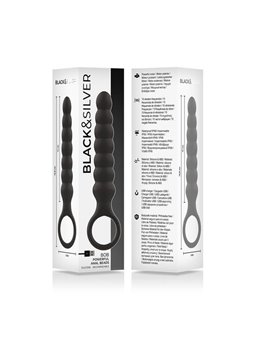 Black&Silver Bob - Dilatatore Anale in Silicone con Vibrazione - Nero