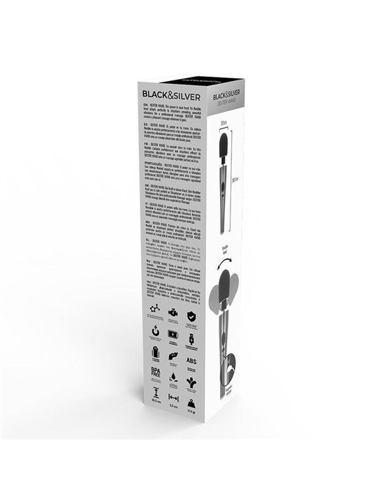 Black&Silver Dexter - Vibratore Massaggiatore Wand - Nero