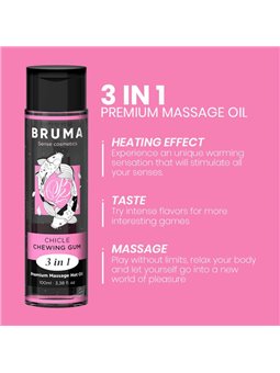 Bruma - Olio Da Massaggio Effetto Calore Aroma Chewing Gum - 100 ML