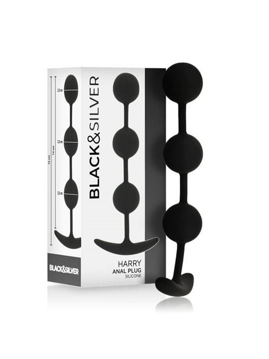 Black&Silver - Harry Anal Rosary 3 Silicone Spheres 14 CM