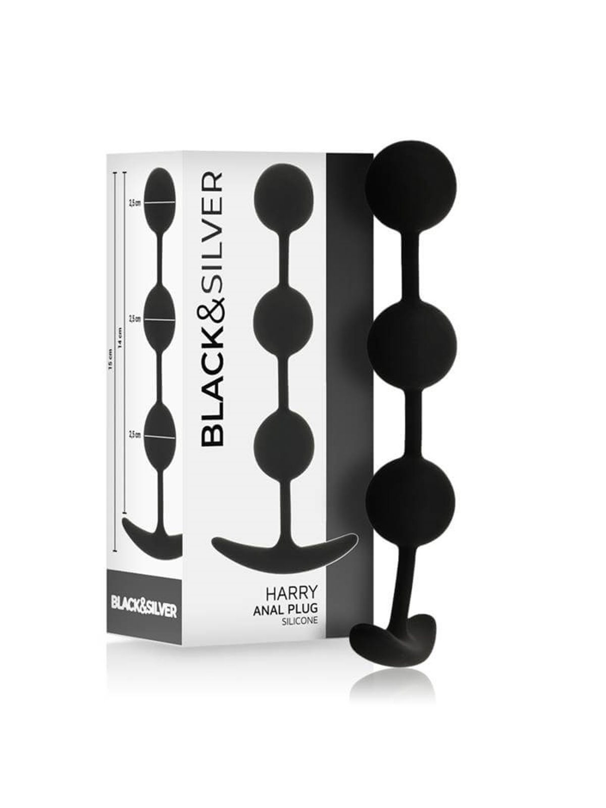 Black&Silver - Harry Anal Rosary 3 Silicone Spheres 14 CM
