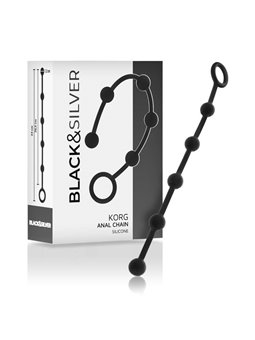 Black&Silver - Korg Anal Rosary Silicone Initiation 21 CM