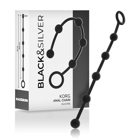 Black&Silver Korg - Palline Anali in Silicone per Principianti 20,5 CM