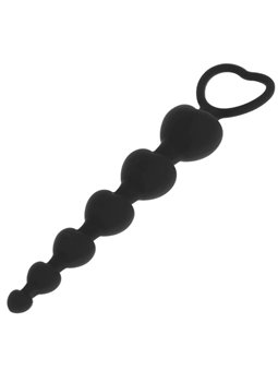 Black&Silver Mila - Palline Anali in Silicone a Forma di Cuore 18 CM