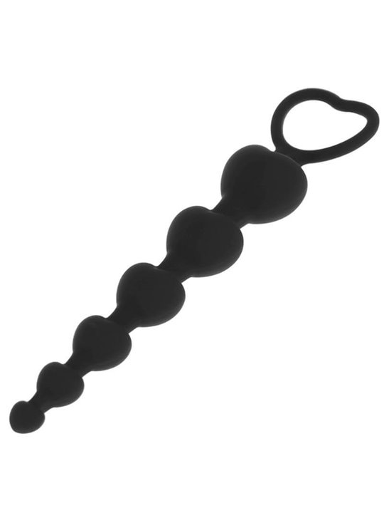 Black&Silver Mila - Palline Anali in Silicone a Forma di Cuore 18 CM
