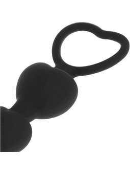 Black&Silver Mila - Palline Anali in Silicone a Forma di Cuore 18 CM
