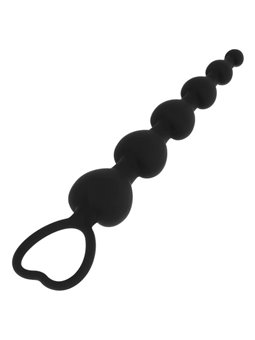 Black&Silver Mila - Palline Anali in Silicone a Forma di Cuore 18 CM