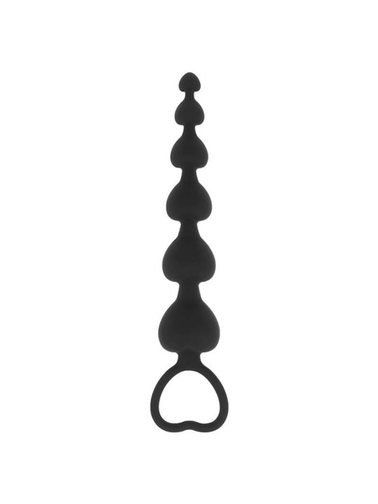 Black&Silver Mila - Palline Anali in Silicone a Forma di Cuore 18 CM