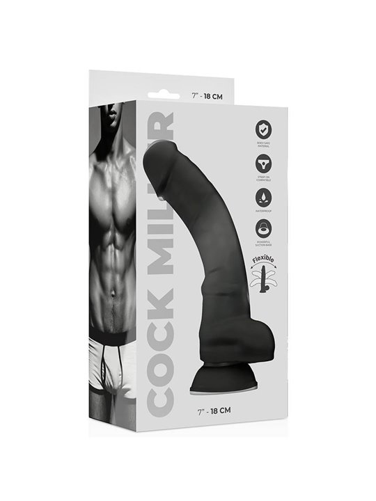 Cock Miller Cocksil - Dildo Strap-On Flessibile e Articolabile 18 CM Nero