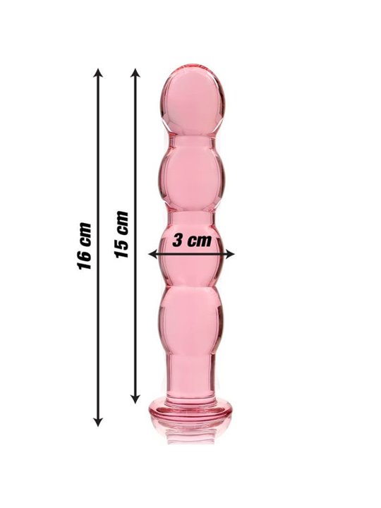 Nebula Series By Ibiza - Model 10 Dildo Borosilicate Glass 16.5 X 3.5 CM Pink