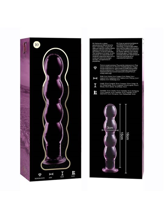 Nebula Series By Ibiza - Model 10 Dildo Borosilicate Glass 16.5 X 3.5 CM Pink