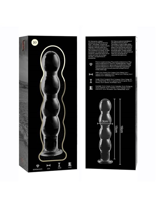 Nebula Series By Ibiza - Modello 10 Dildo in Vetro Borosilicato 16,5 X 3,5 CM Trasparente