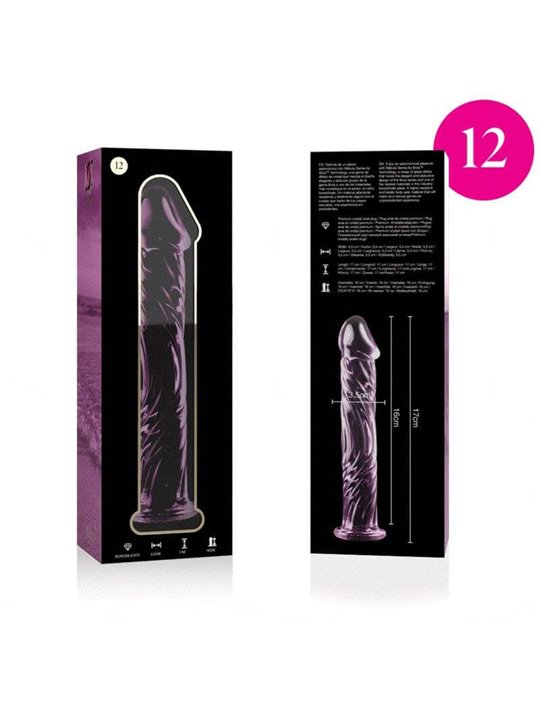 Nebula Series By Ibiza - Modello 12 Dildo in Vetro Borosilicato 17 X 3,5 CM Rosa