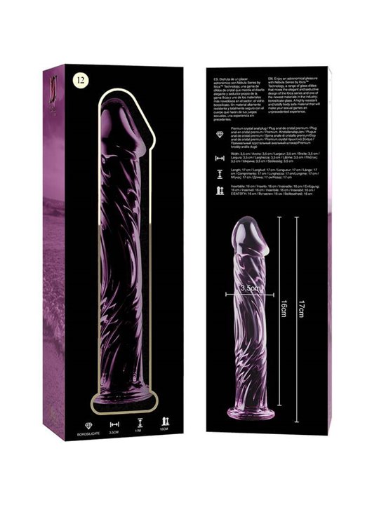 Nebula Series By Ibiza - Modello 12 Dildo in Vetro Borosilicato 17 X 3,5 CM Rosa