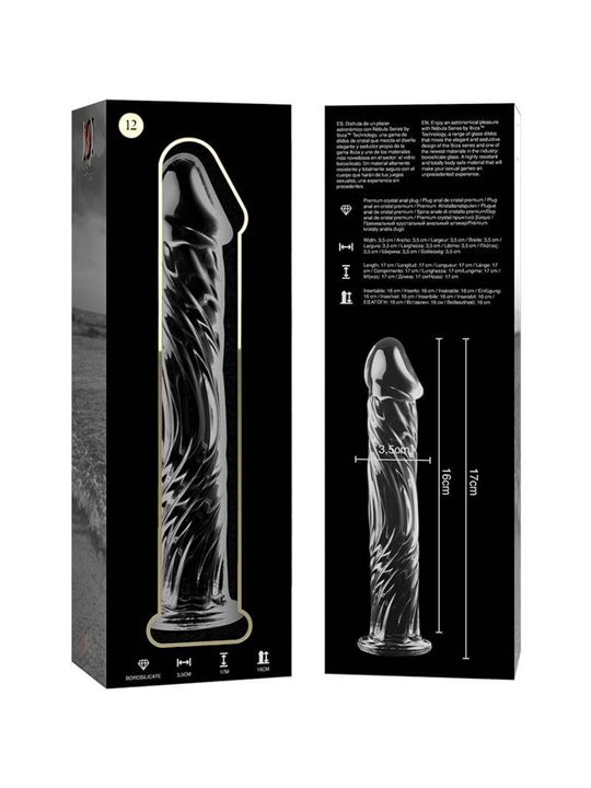 Nebula Series By Ibiza - Model 12 Dildo Borosilicate Glass 17 X 3.5 CM Clear