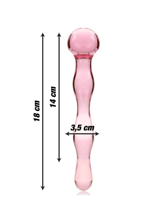 Nebula Series By Ibiza - Model 13 Dildo Borosilicate Glass 18 X 3.5 CM Pink