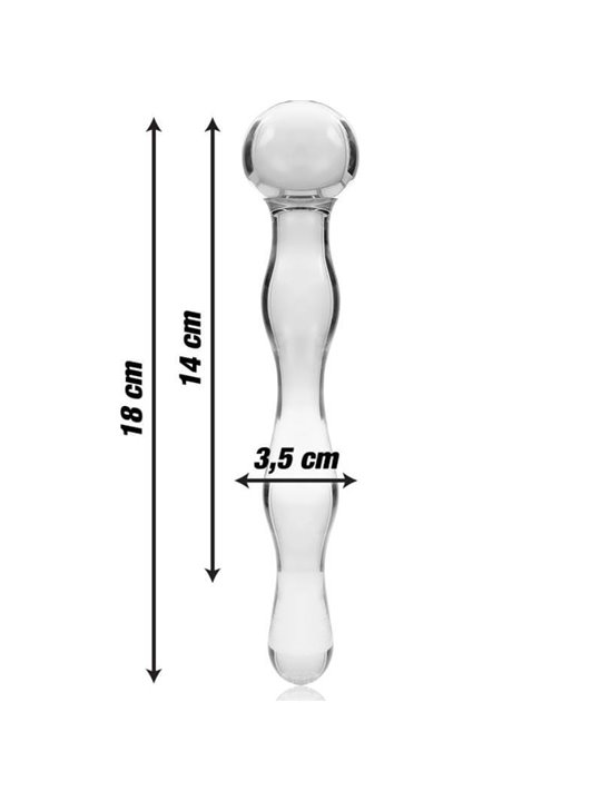 Nebula Series By Ibiza - Modello 13 Dildo in Vetro Borosilicato 18 X 3,5 CM Trasparente