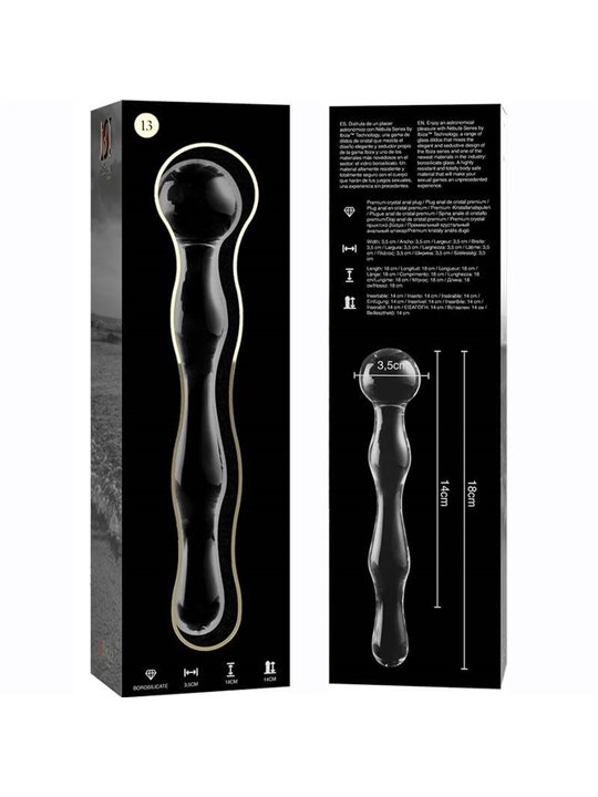 Nebula Series By Ibiza - Modello 13 Dildo in Vetro Borosilicato 18 X 3,5 CM Trasparente