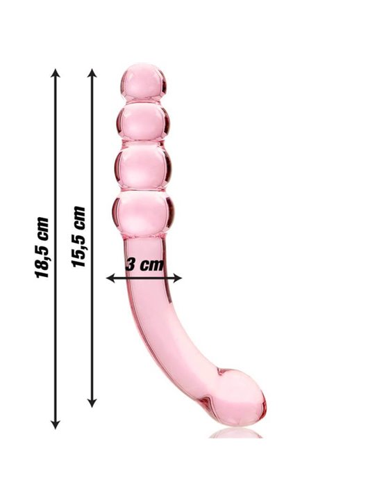 Nebula Series By Ibiza - Model 14 Dildo Borosilicate Glass 18.5 X 3 CM Pink