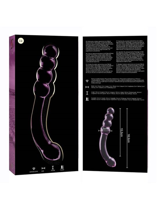 Nebula Series By Ibiza - Model 14 Dildo Borosilicate Glass 18.5 X 3 CM Pink