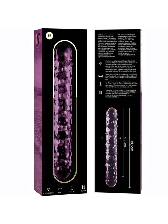 Nebula Series By Ibiza - Modello 15 Dildo in Vetro Borosilicato 18,5 X 3 CM Rosa