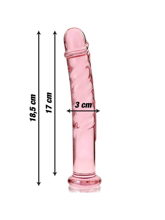 Nebula Series By Ibiza - Model 16 Dildo Borosilicate Glass 18.5 X 3 CM Pink
