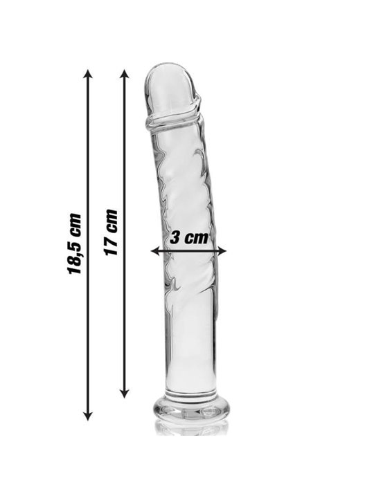 Nebula Series By Ibiza - Model 16 Dildo Borosilicate Glass 18.5 X 3 CM Clear